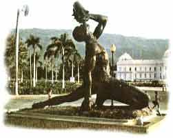 Statue du Ngre Marron en face du palais prsidentiel